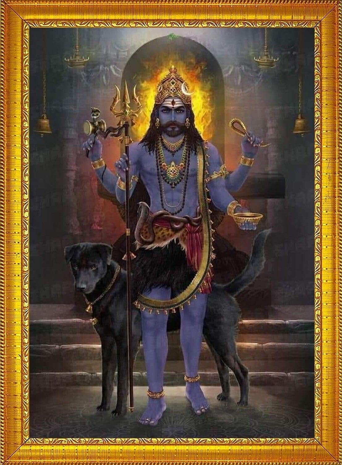 CDMGold -Kal bhairav ji maharaj178 Religious Photo Frame for Wall, Table, Office, Temple, Living Room and Home Decor (6X8 Inch)-image-12