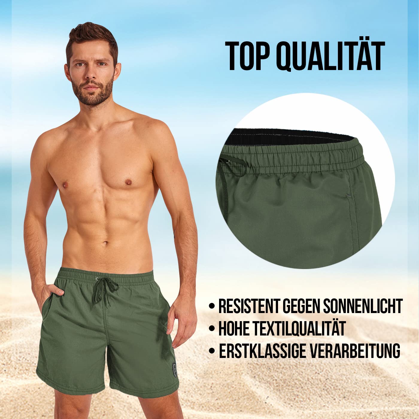 Zagano Costume da bagno da uomo e ragazzo, pantaloncini corti da nuoto, sportivi, a rapida asciugatura, nelle taglie S-6XL, prodotto in Europa