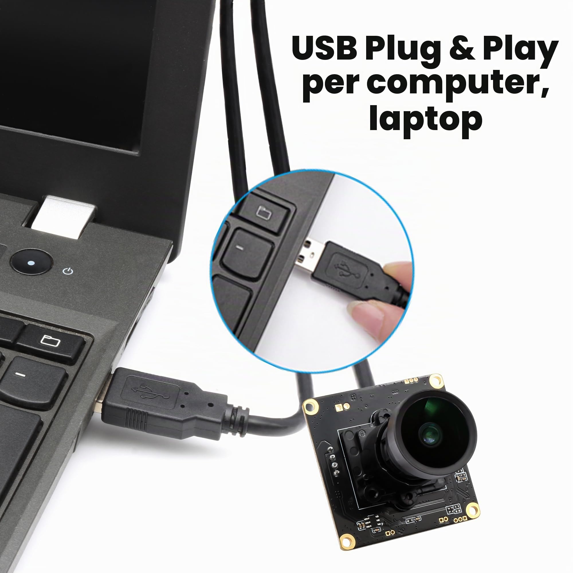 Svpro Modulo fotocamera USB 1080P Low Light 0.0001 Lux Starlight Webcam Board, obiettivo M16, F1.6, grandangolo 110 gradi senza distorsione, USB Plug & Play per Windows, Linux, Android, MacOS