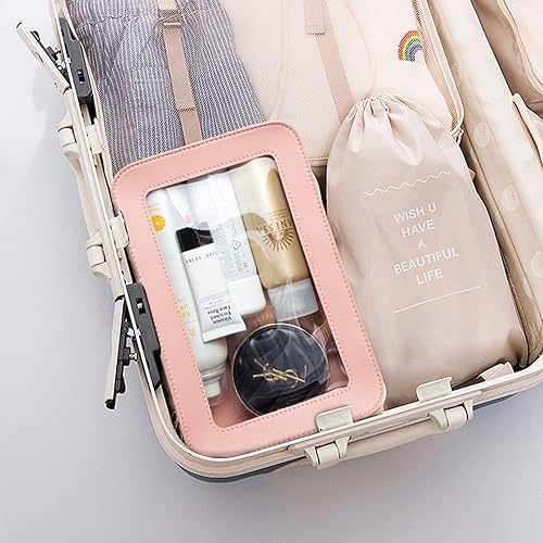 Miniatura 6 de LETGO Bolsa de maquillaje transparente, organizador de artículos de tocador aprobado por la TSA con cremallera, apto para artículos esenciales de