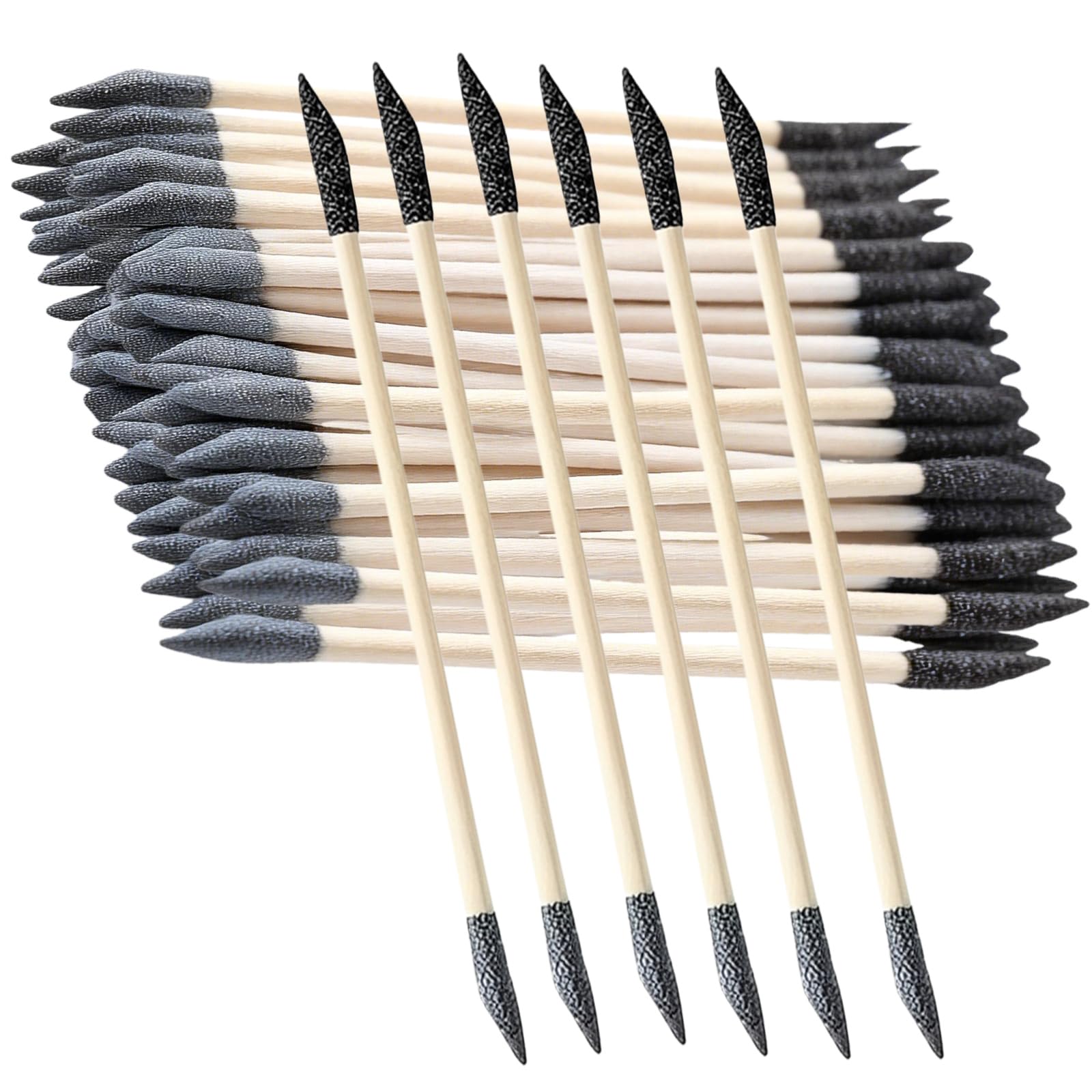 Juego de 80 varillas de lijado 2 en 1: lápiz de lijado, granularidad con 150# negro y gris 280#, madera de doble cara, varillas de lijado para modelismo, Gundam, carpintería y diseño de uñas