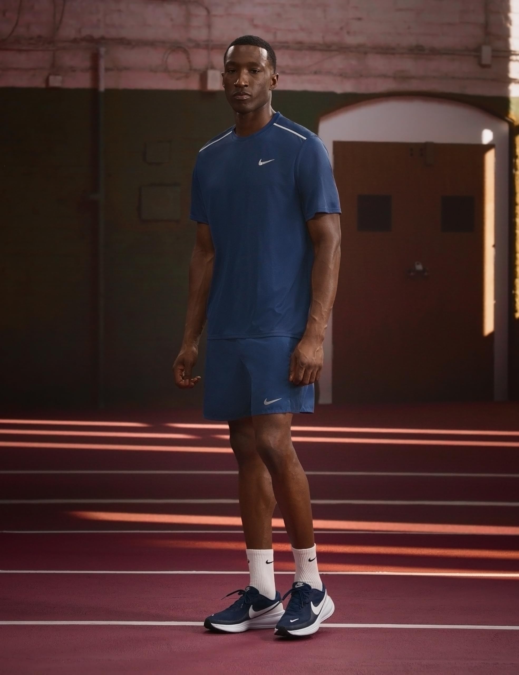 Nike Męska koszulka Df Uv Miler Ss, granatowy (Midnight Navy/Obsidian/Reflect, L