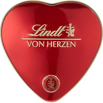 lindt chocolate from the heart chocolates loving chocolate mix in heart tin chocolates gift for your loved ones gluten-free pack of 10 10 x 30 g