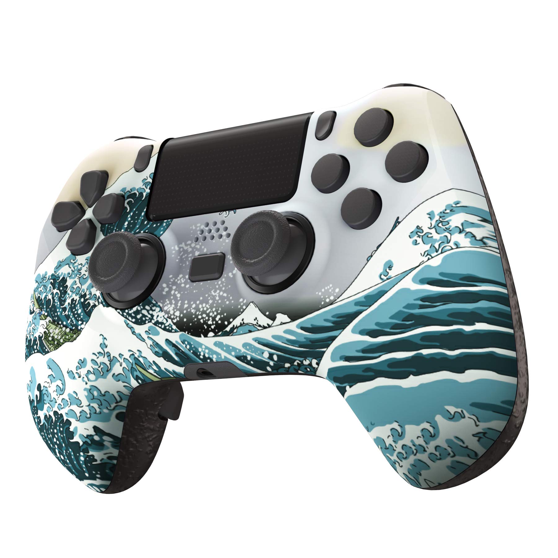eXtremeRate DECADE-Turnier-Controller(DTC) Remap Kit für ps4 Controller JDM-040/050/055, Remap Board&Re-Design Faceplate/Backplate&4 Rückpaddles&Trigger Stops Kit (Welle)-KEIN Controller