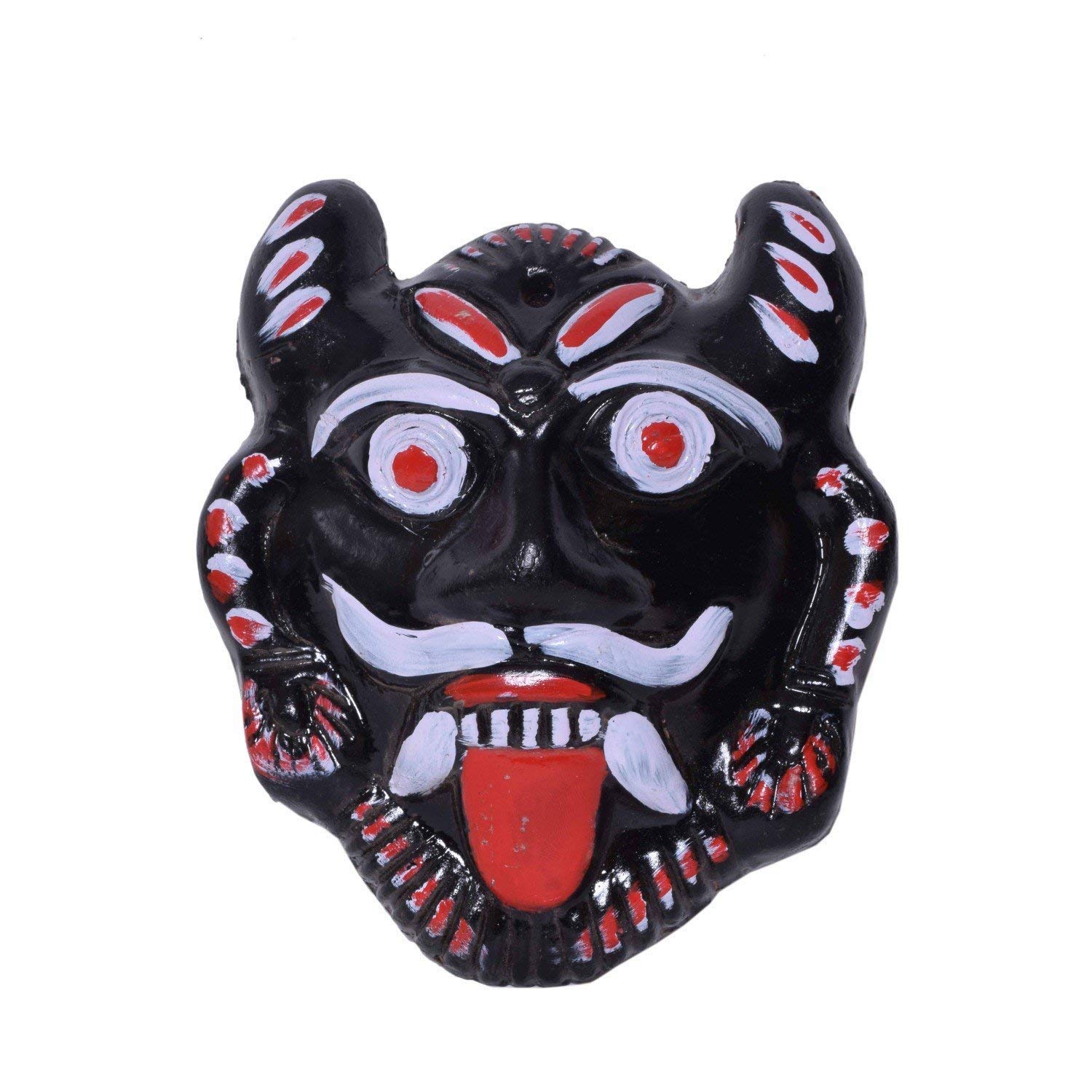 R.V. CRAFTS Terracotta Wall Hanging Face Mask Evil Eye Protector (Black) 1