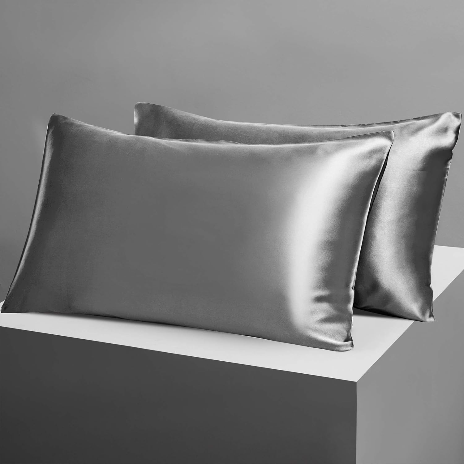 Candoury Satin Silk Pillowcase for Hair and Skin, Standard Size Set of