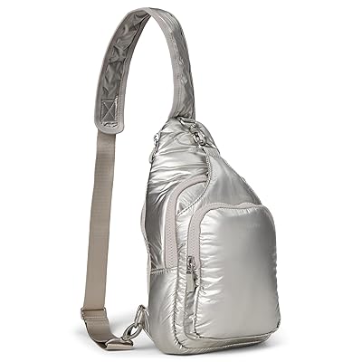 Baggallini Central Park Sling Backpack Bags Platinum Ecopuff, Nylon