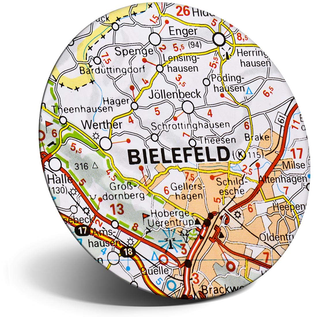 Destination Vinyl Ltd Magnet For Refrigerator, Fridge - Bielefeld City Germany German Travel Map For Office, Cabinet And Whiteboard, Magnetic Stickers, 44279