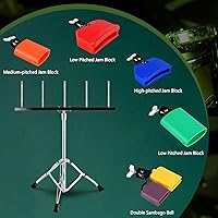 Vista 3 de RANMING Juego de bloques de mermelada, soporte de percusión triangular con diseño de doble soporte de plástico con diseño de campana de plástico