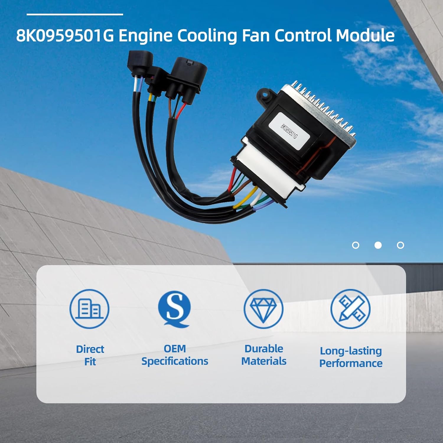 8K0959501G Engine Cooling Fan Control Module Compatible with Audi A4 A5 A6 A7 Q3 Q5 Allroad 2.0L