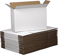 Vista 1 de Cajas de envío de 12 x 8 x 5 pulgadas, cajas de cartón corrugado blanco para pequeñas empresas, paquete de 25