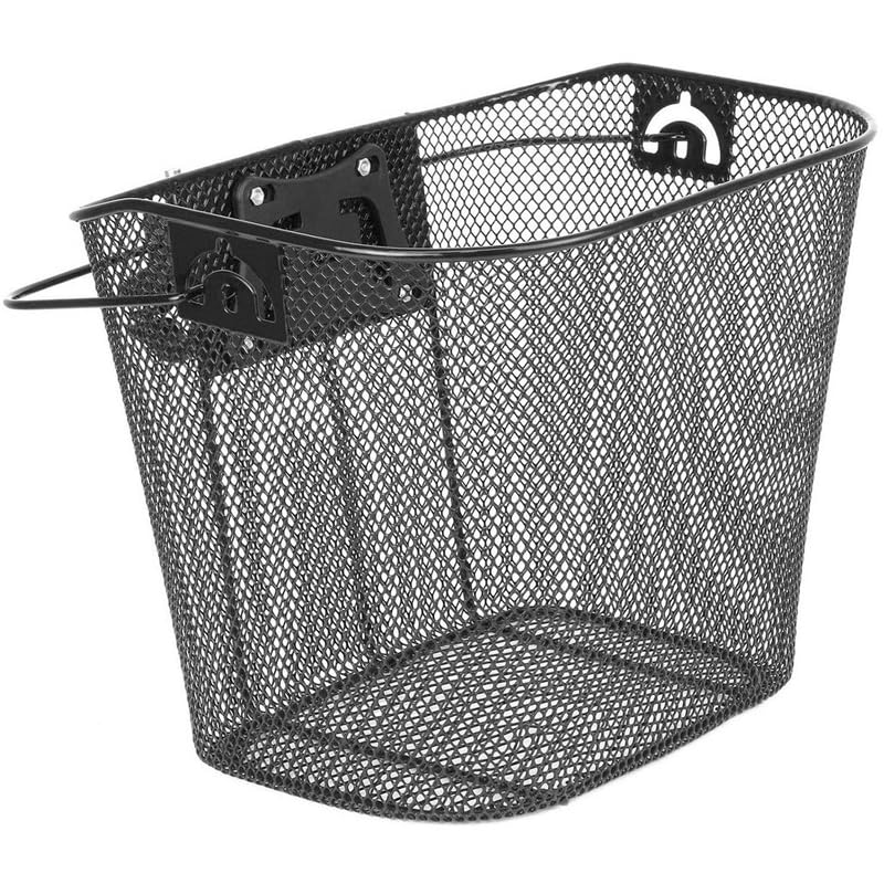Retoo Fahrradkorb Vorne mit Lenkeradapter, Schnell klick Halterung, Fahrrad Korb mit Halterung, Lenkerkorb Fahrrad aus Feinmaschig, 24,5 x 34,5 x 25,9 cm, Vorderradkorb, Tragkraft als Einkaufskorb