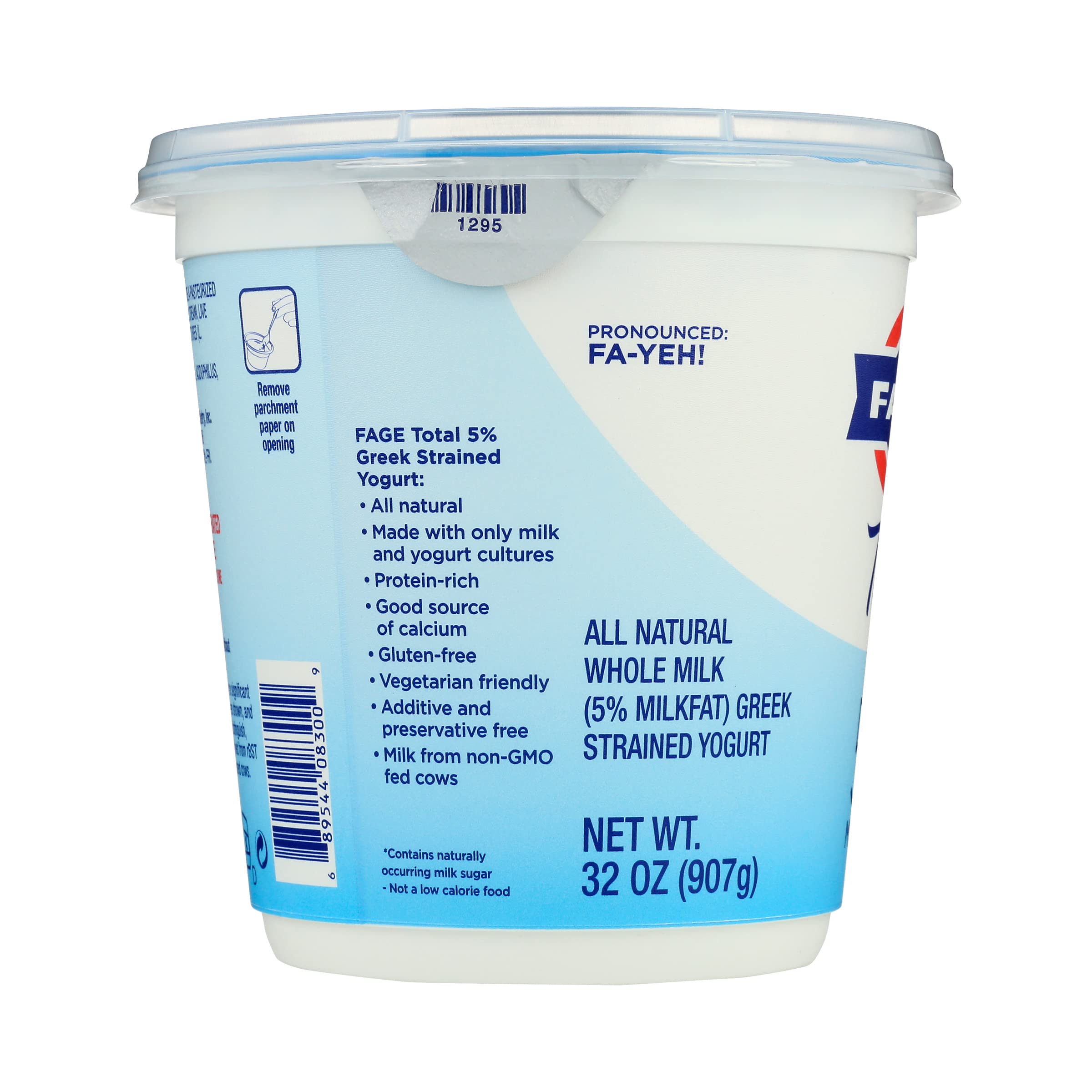 FAGE Total Greek Yogurt 5 Whole Milk Plain 32 oz — view 3