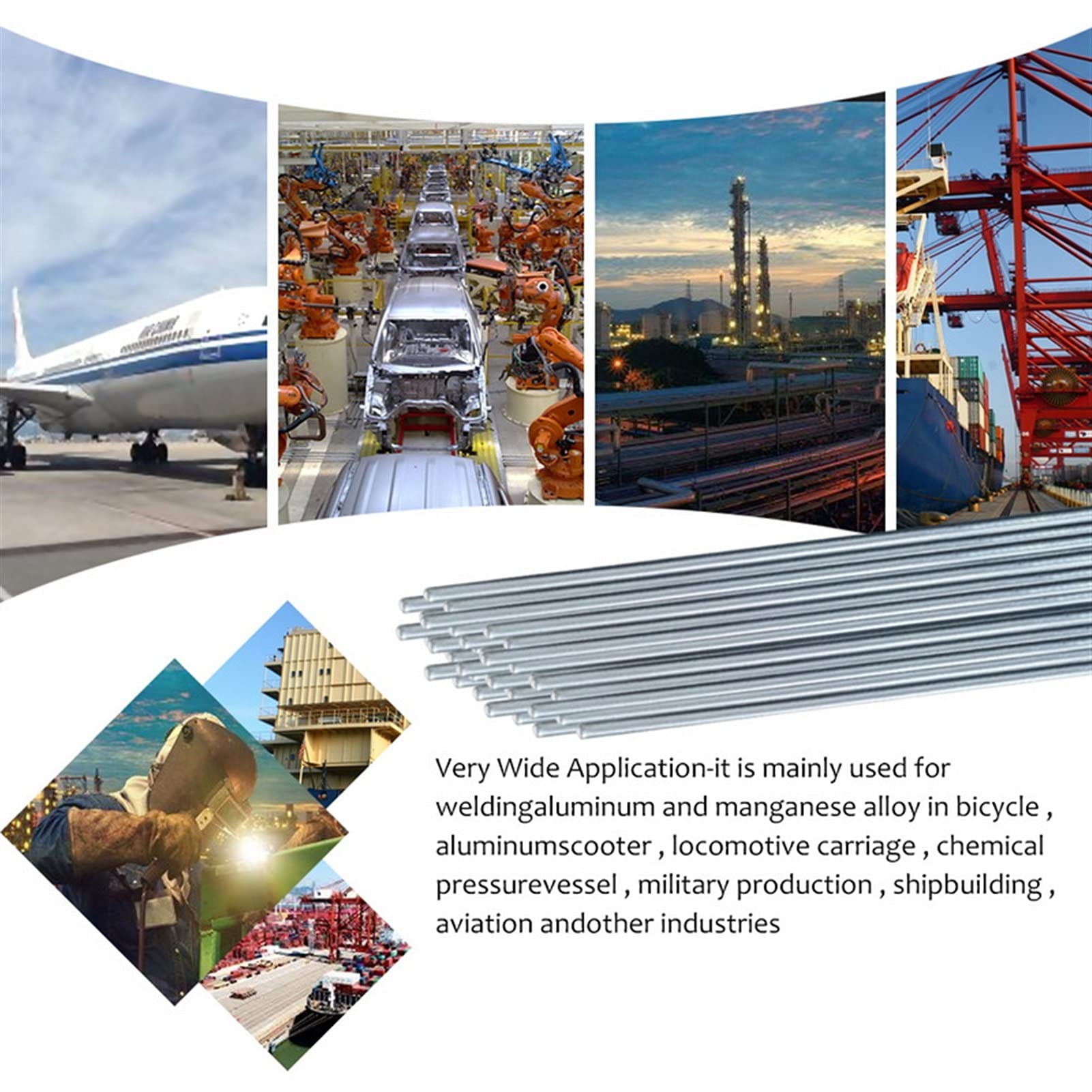 Srebrne pręty do lutowania twardego aluminium, Aluminum Welding Wire Rods 1.6/2.0/3.2mm 50cm Pack Of 10-50pcs Silver(50cm 3.2mm 30pcs)