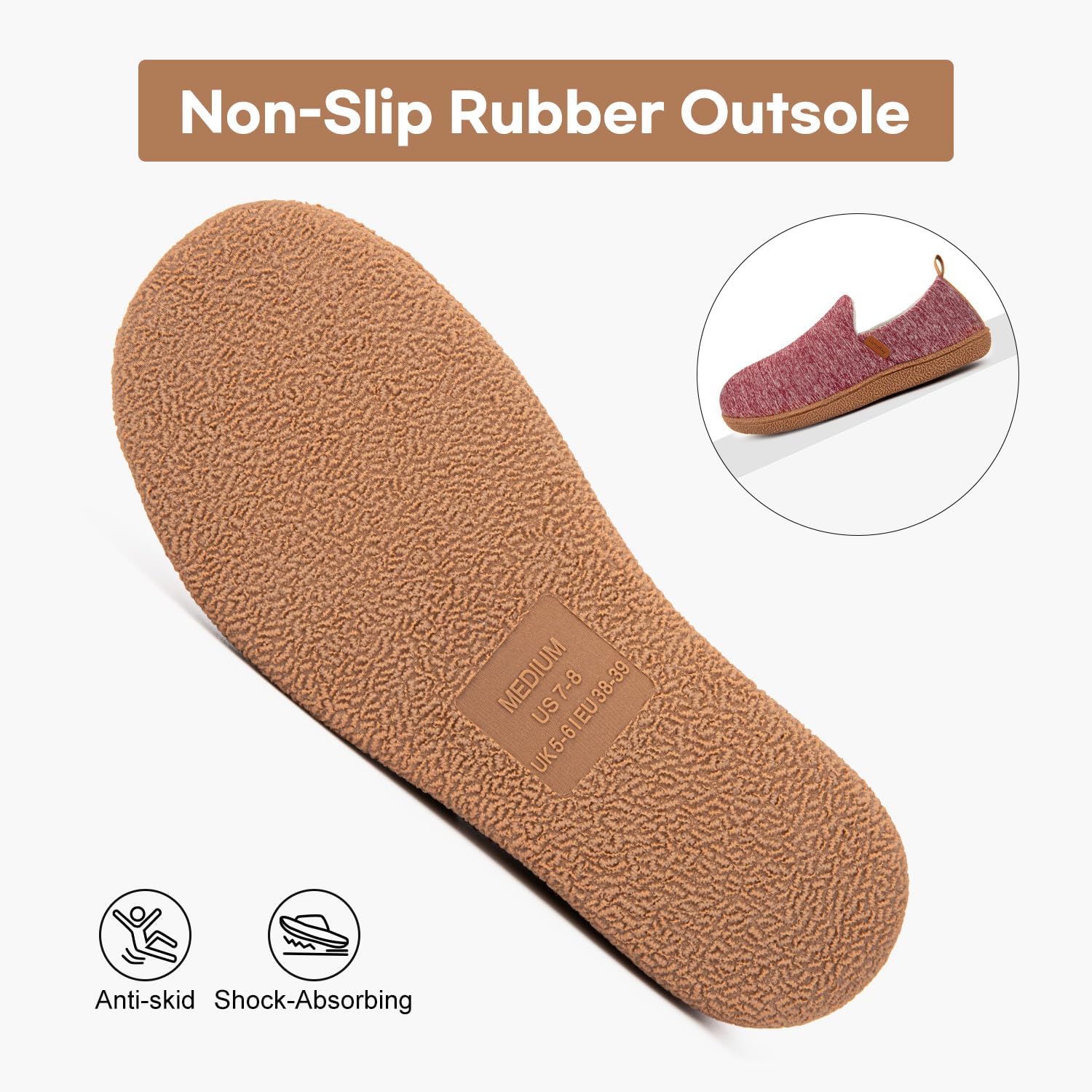 LongBay Women's Memory Foam House Shoes Cozy Brushed Jersey Slippers for Indoor Outdoor - Image 4