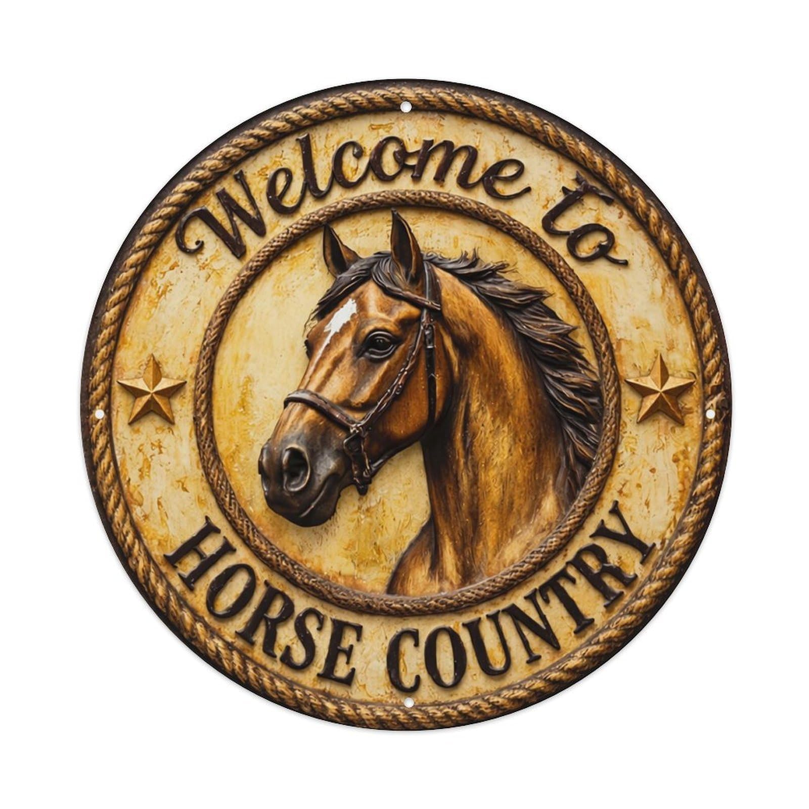 Welcome To Horse Country Sign Tin Sign Metal Poster Vintage Metal Signs for Home Man Cave Bar Cafe Kitchen laundry room Wall Decorations 8x8 inches