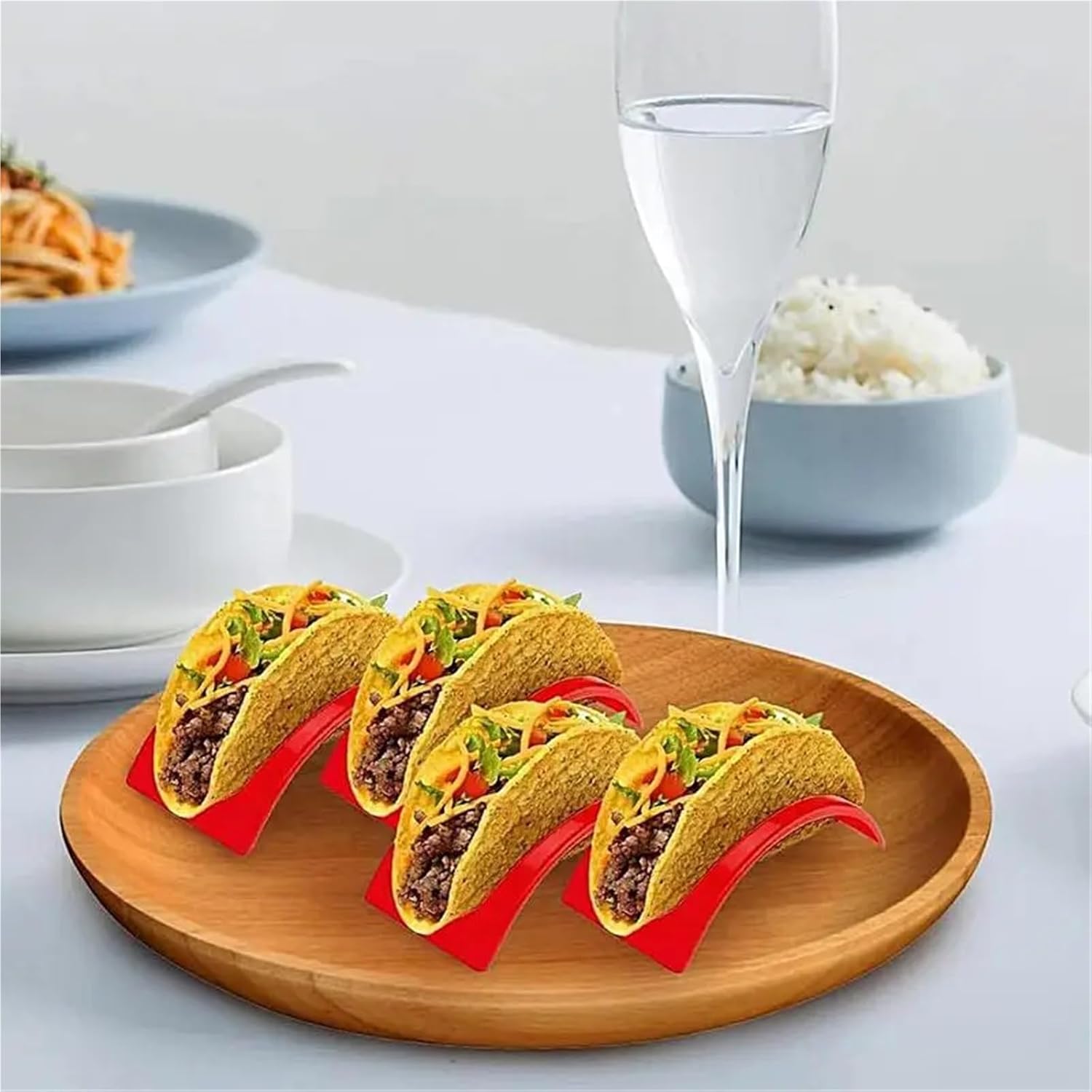 taco holder 60pcs Taco Holder Stand Pancake Rack Tortilla for Soft/Hard Shells, Street Taco Rack with Plates(Green)