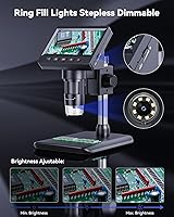 Vista 4 de Microscopio digital, microscopio de monedas con brillo ajustable de luz, pantalla LCD HD de 4.3 pulgadas, zoom 1000X, vista de PC, compatible