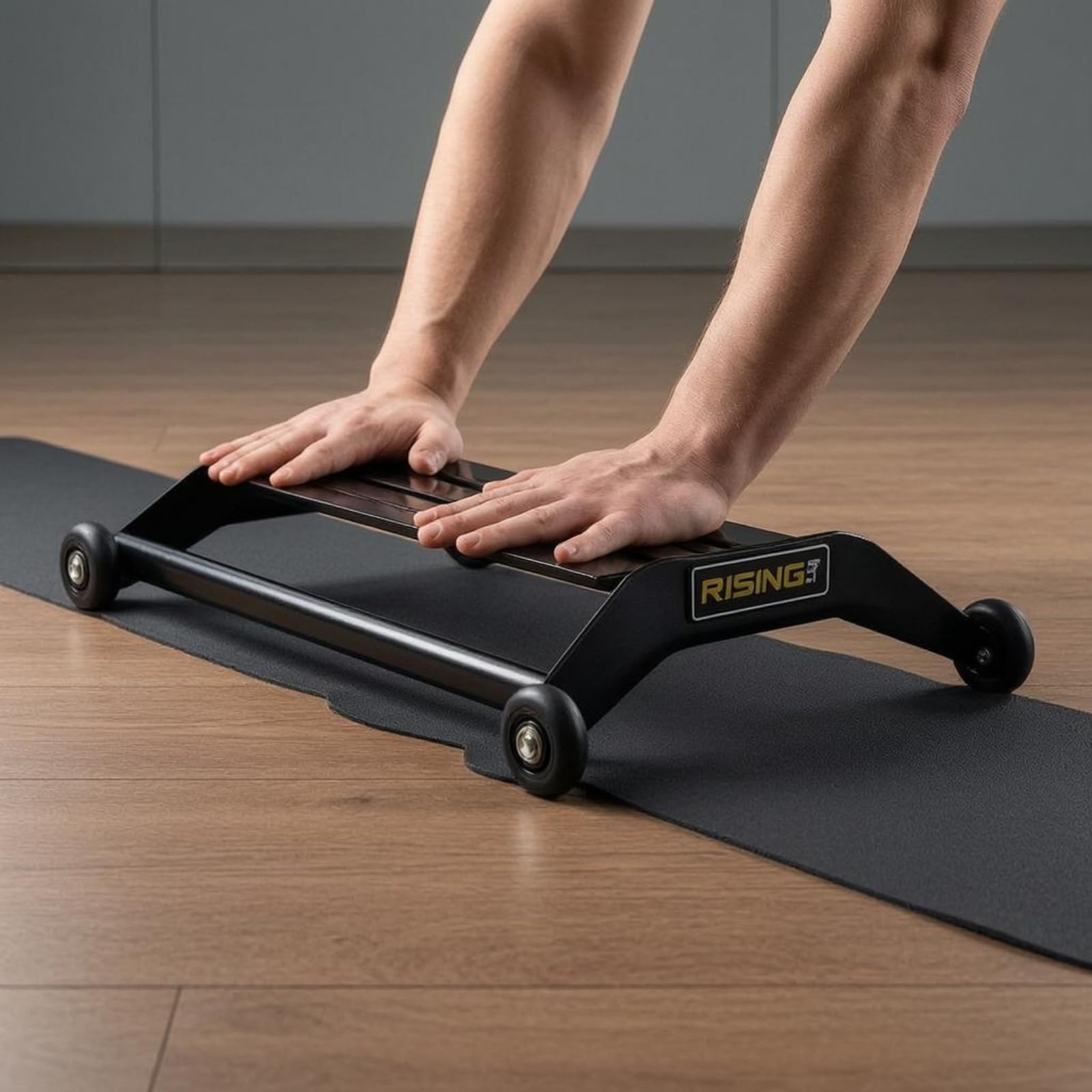 Rueda Abdominal de Rodillo Abdominal Entrenador Central Deslizadora de Núcleo Estructura de Acero Robusta y Movimiento con Ruedas Giratorias Adecuada para Fuerza Pilates Estiramientos