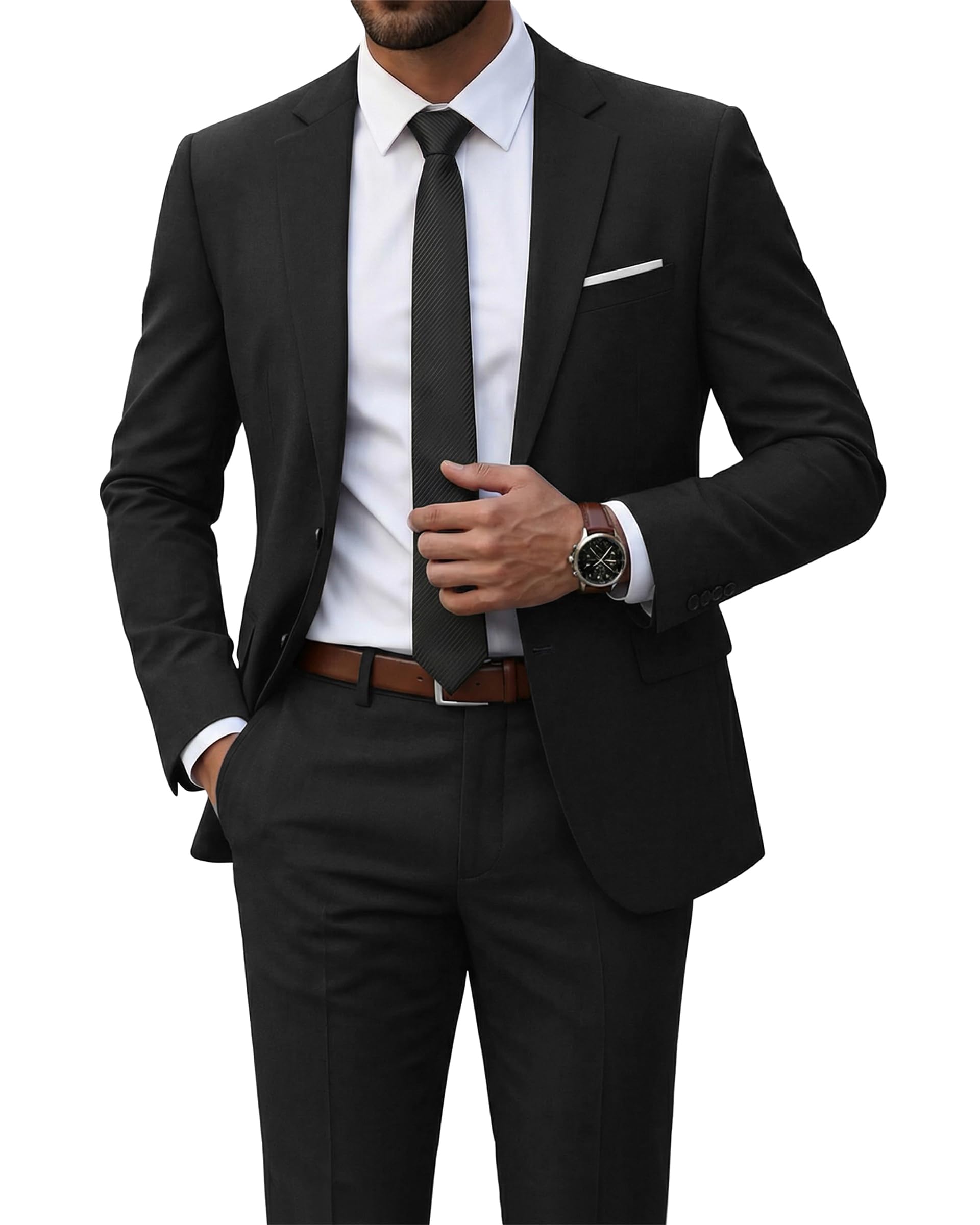 YND Men's Slim Fit 2 Piece Suit