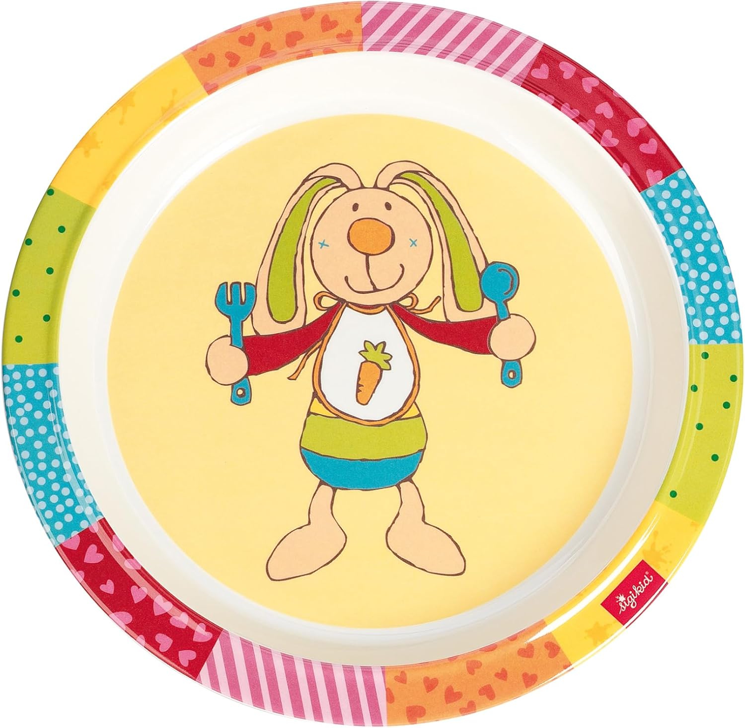 SIGIKID Plate Rabbit Rainbow Rabbit rPET Multicoloured, One Size, Multi-Coloured