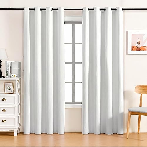 Miniatura 21 de YC WINRRARII Cortinas 100% opacas con ojales para dormitorio de 84 pulgadas de largo, juego de 2 paneles, cortinas bloqueadoras, tratamientos para