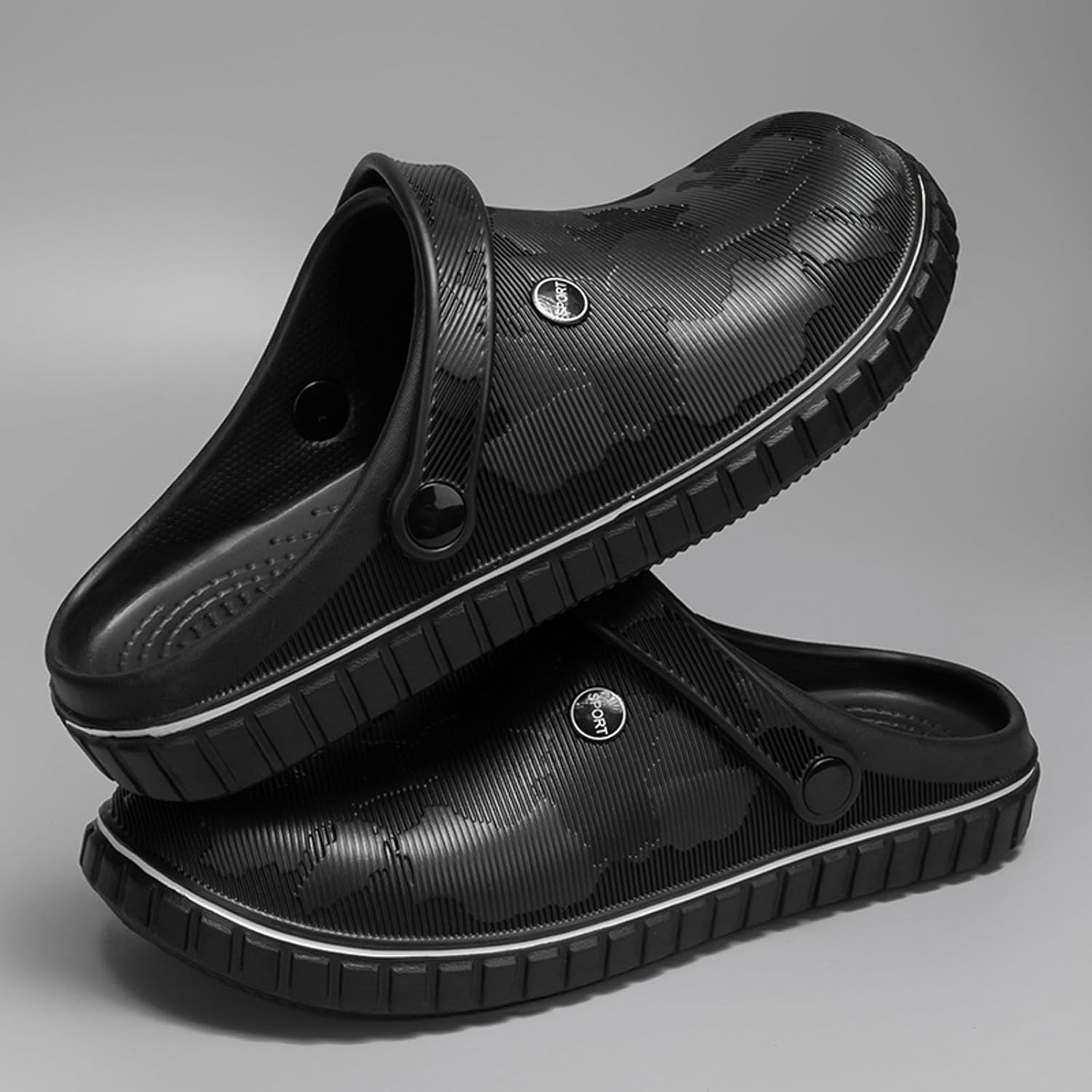 SECHRITE Mens Clogs Mules Slip on Garden Work Nurse Water Shoes for Men Non Slip Waterproof Closed Toe Clogs Sandals for Kitchen Office Beach Fishing - Image 6