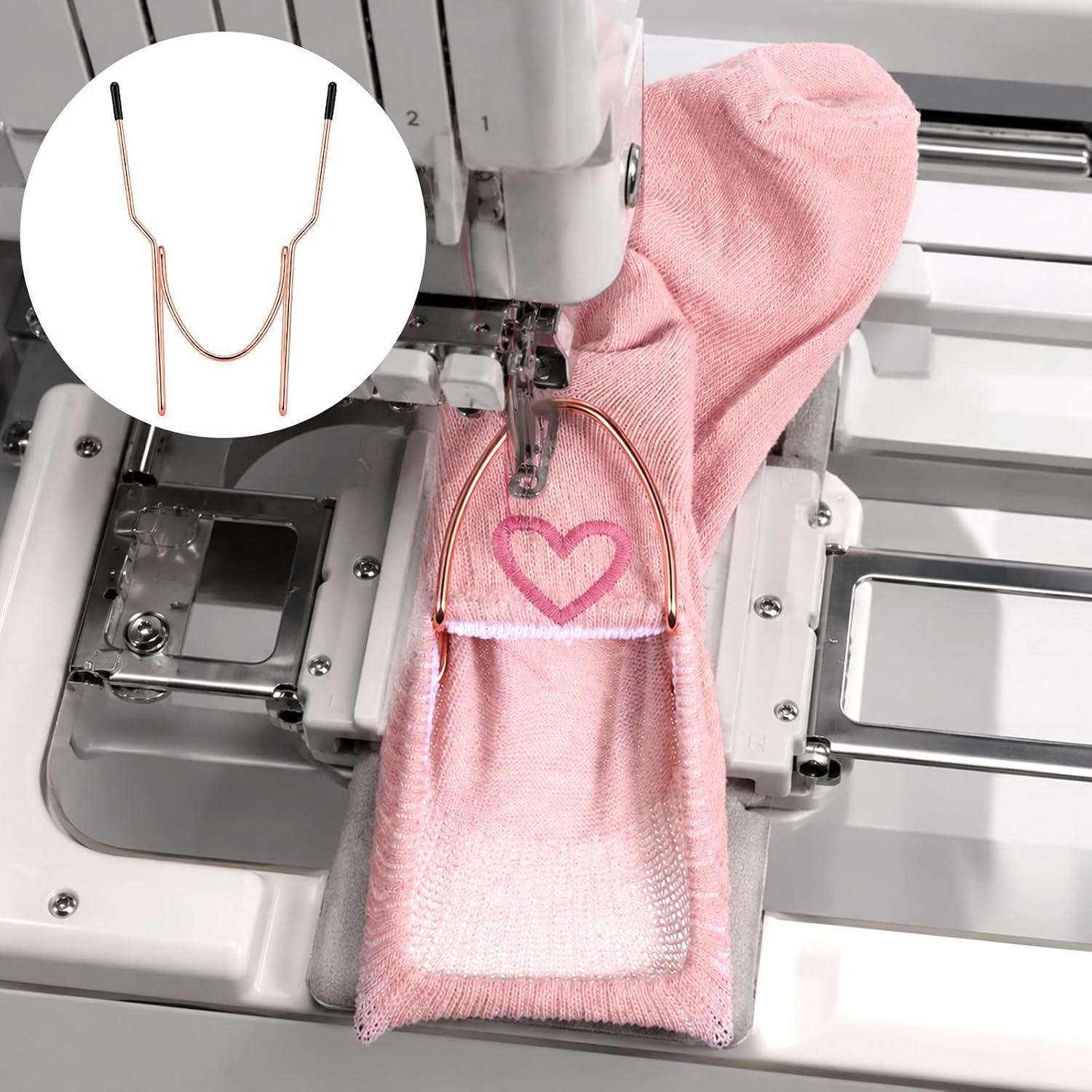 Lnidpd Sock Hoop for Embroidery Machine Kit, Hooping Aid Accessories Set, Metal Fixing Frame, Universal Beginner Friendly Easy Tool, for Stabilizing Socks Sleeves Cuffs Gloves Wristbands DIY Craft