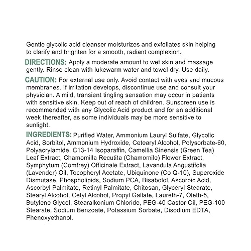 Miniatura 7 de Replenix Limpiador facial rejuvenecedor con ácido glicólico, suave lavado facial exfoliante de grado médico para decoloración de la piel (6.7 onzas