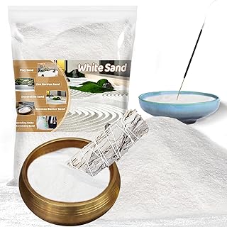 RAINFLOW 15 OZ Fine White Sand for Crafts - Quartz Zen Garden Sand Decor...