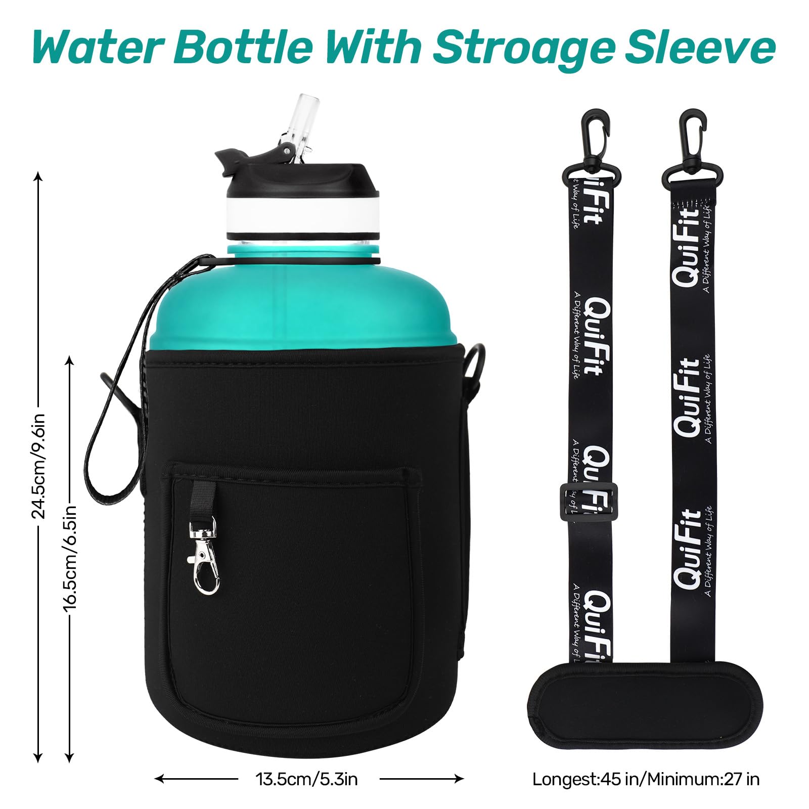 QuiFit 3.78/2.2 Litre Motivational Water Bottle - Image 3