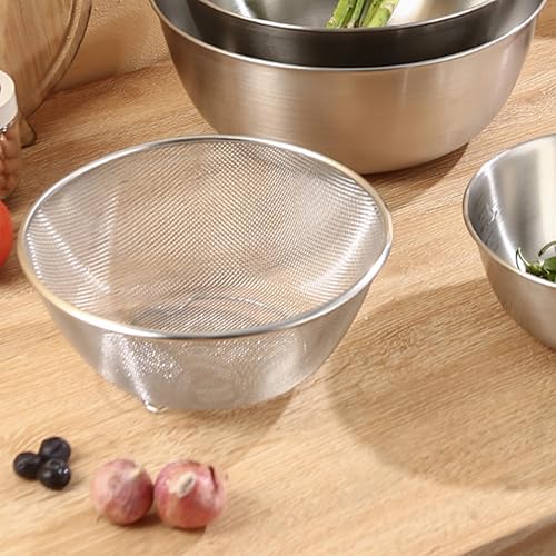 Miniatura 2 de Fydun Colador de cocina multifuncional, acero inoxidable, coladores de arroz de cocina acero inoxidable, colador de alimentos con pie para frutas y