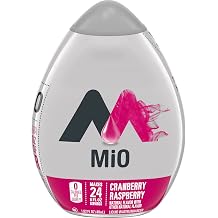 MiO Liquid Water Enhancer for Sugar Free Flavored Hydration and Drink Mixing, Naturally Flavored Water Drops, Cranberry Raspberry, 1.62 Fluid Ounce Pack of 4