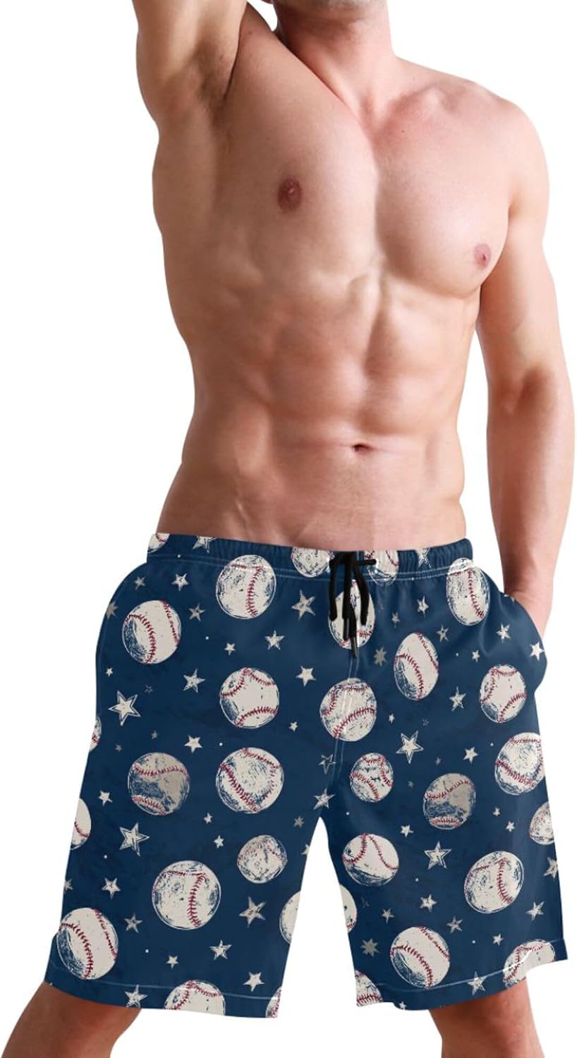 Wamika Men's Beach Shorts Swim Trunks Quick Dry Men Casual Board Shorts with Pockets M-XXL