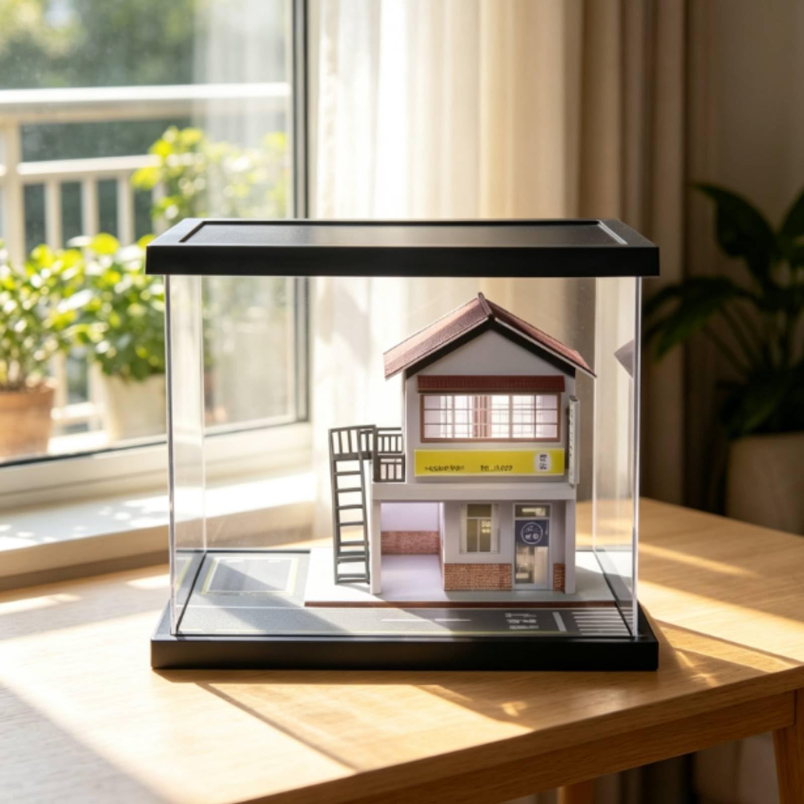 Baoblaze Modello di Scena Stradale con Custodia | Acrilico Trasparente, Antipolvere, Diorama Stradale in Miniatura, per Esposizione su Mensola
