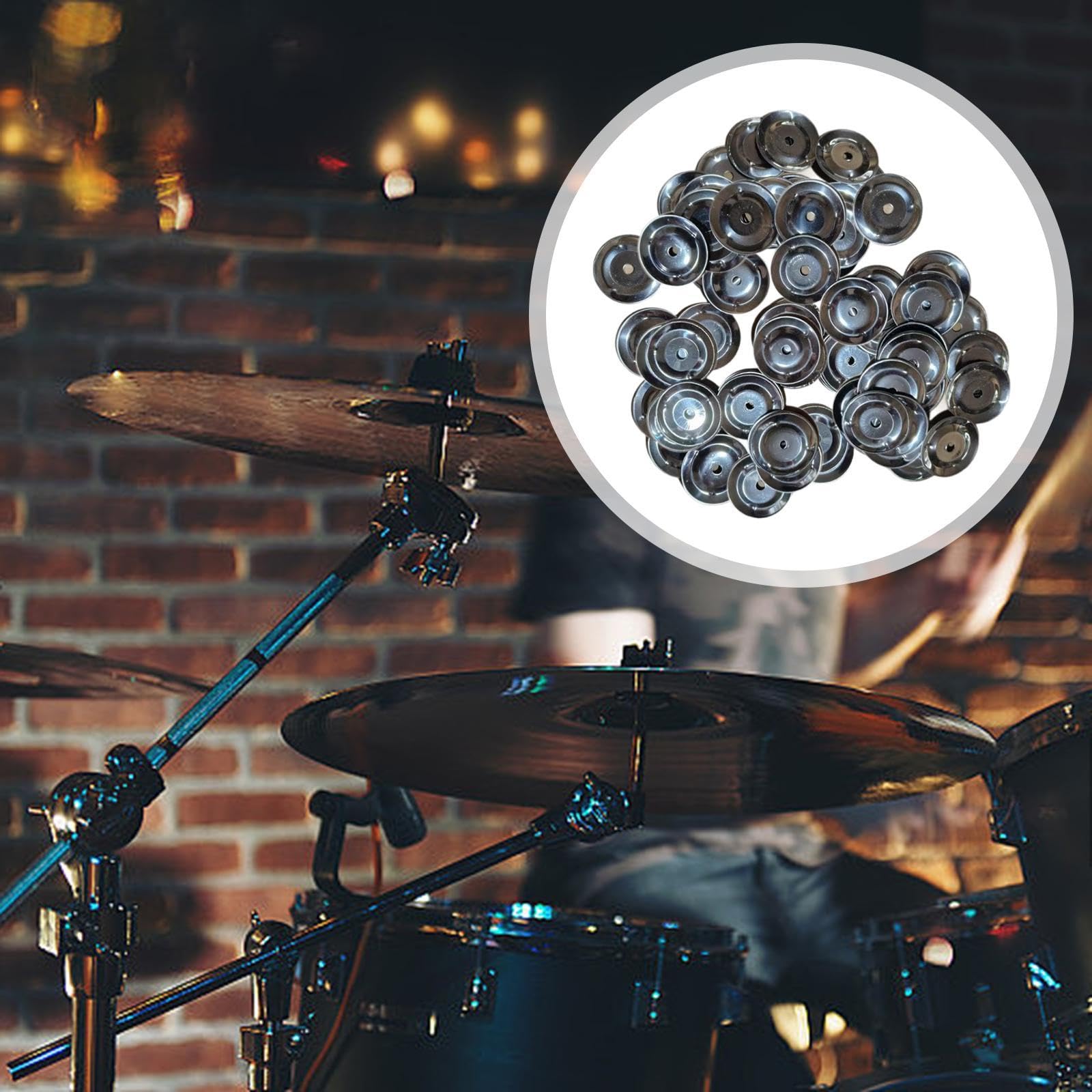 100 Piezas de Platillos de 1,46" con Sonajas Metálicas para Presentaciones Musicales de Adultos Y Niños.