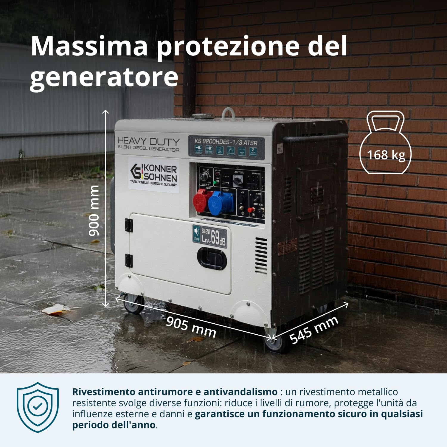 Könner & Söhnen KS 9200HDES-1/3 ATSR, rumore 7500/6400 Watt, 1x16A (400V)/ 1x32A (230 V)