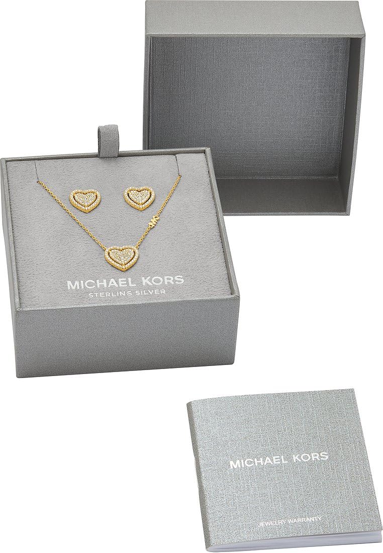 Michael Kors Juego de joyas para mujer de piedras semipreciosas con collar y pendientes