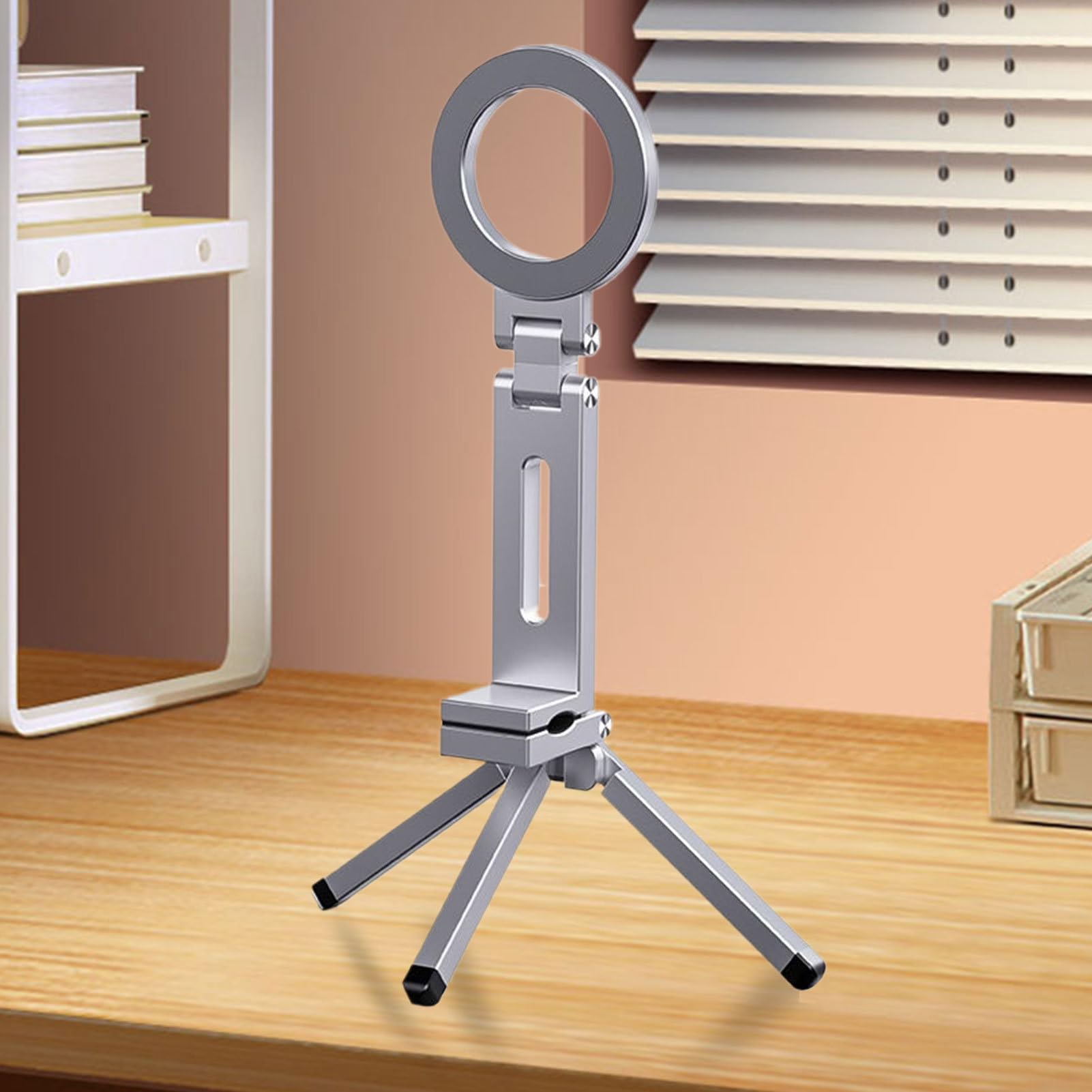 Treppiede Magnetico Treppiede con Clip, Rotazione 360°, Pieghevole Compatto | Mini Treppiede Alluminio Per Smartphone Durante Allenamento A Casa E In Palestra