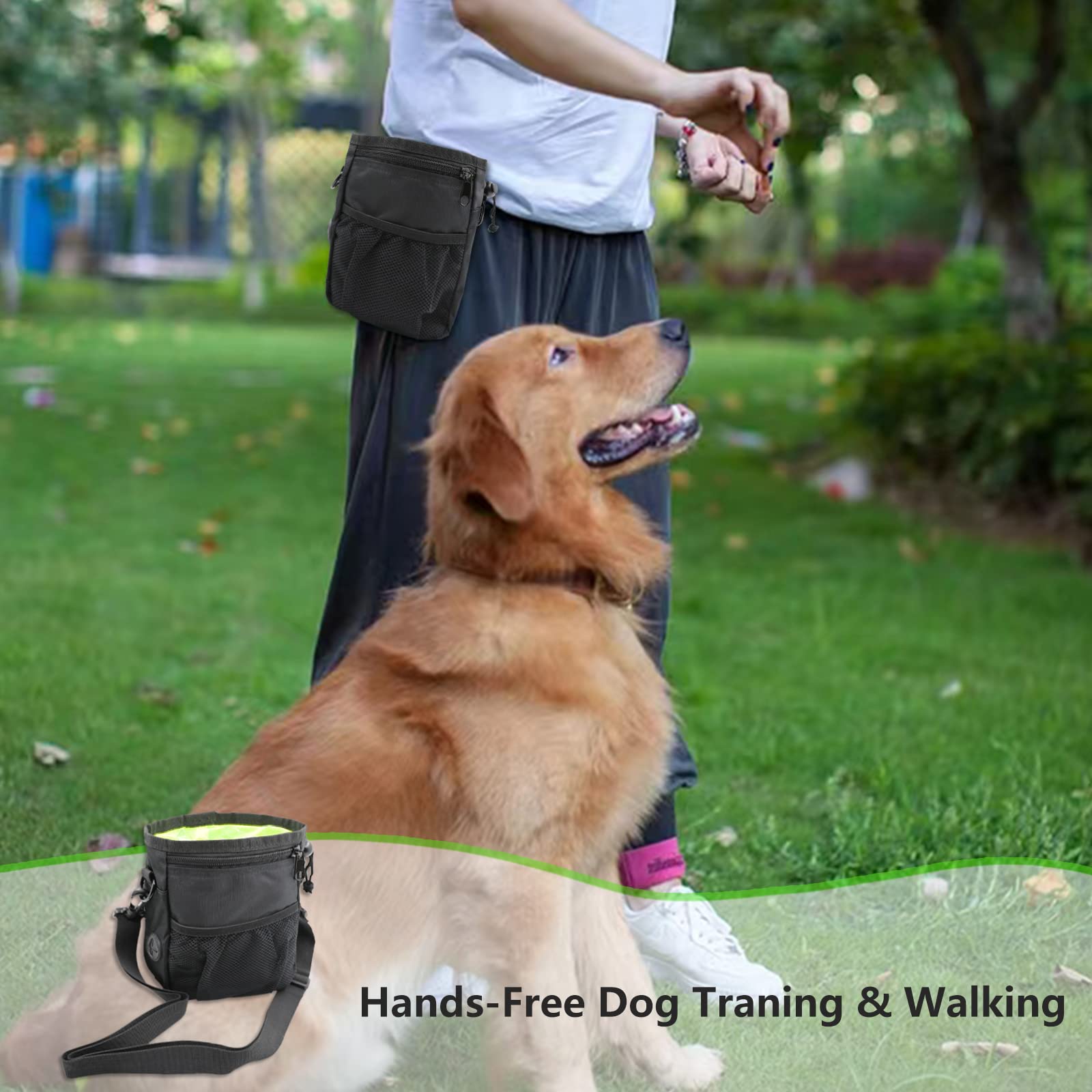 Bolsa de golosinas para perros, kit de entrenamiento para perros, bolsa de entrenamiento para perros, bolsa de golosinas para perros con clicker para perros, dispensador de bolsas para