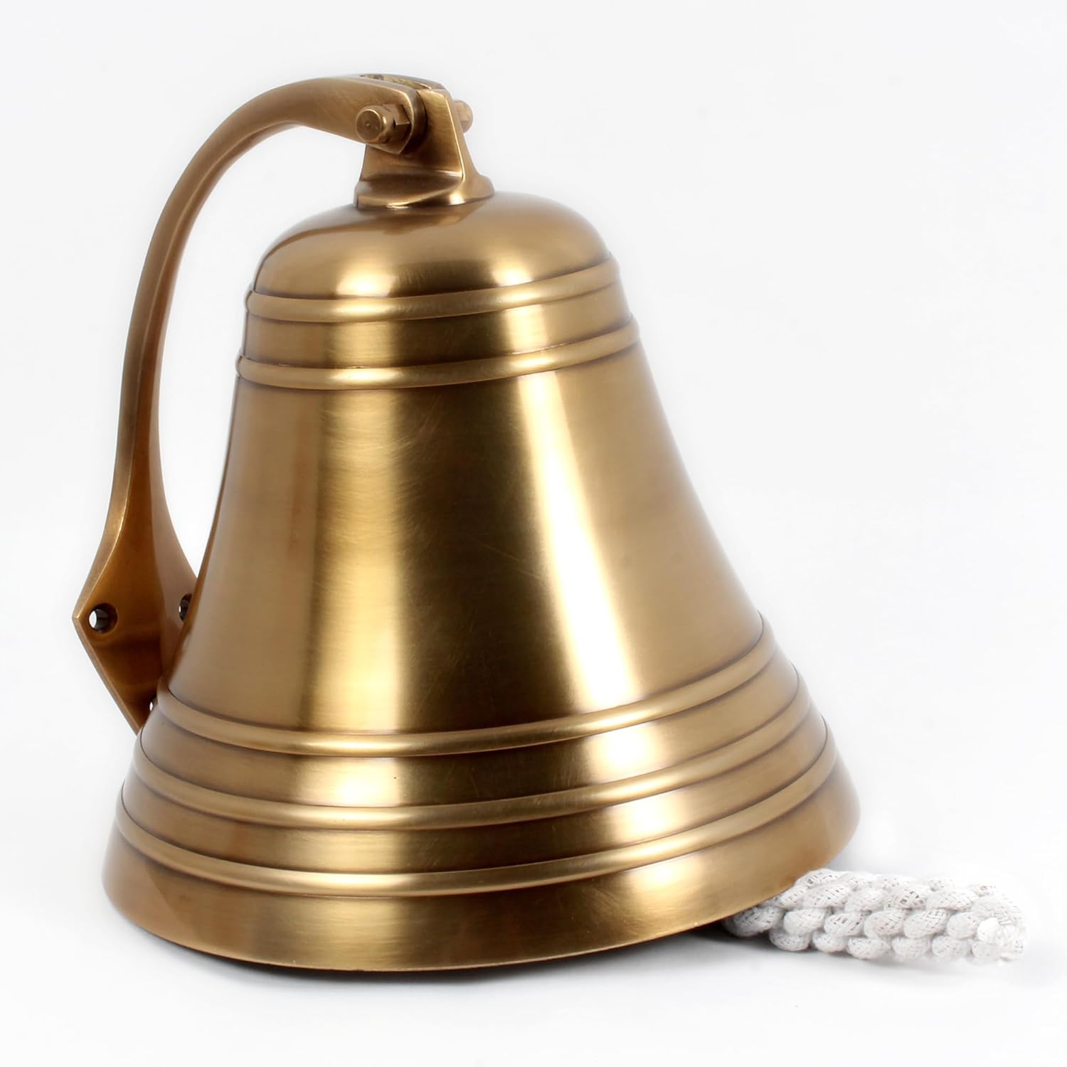 8" Antique Brass Ship Bell Heavy Premium Nautical Boat's Bell Maritime - Jumbo Brass Bells Rustic Vintage Home Decor Gifts