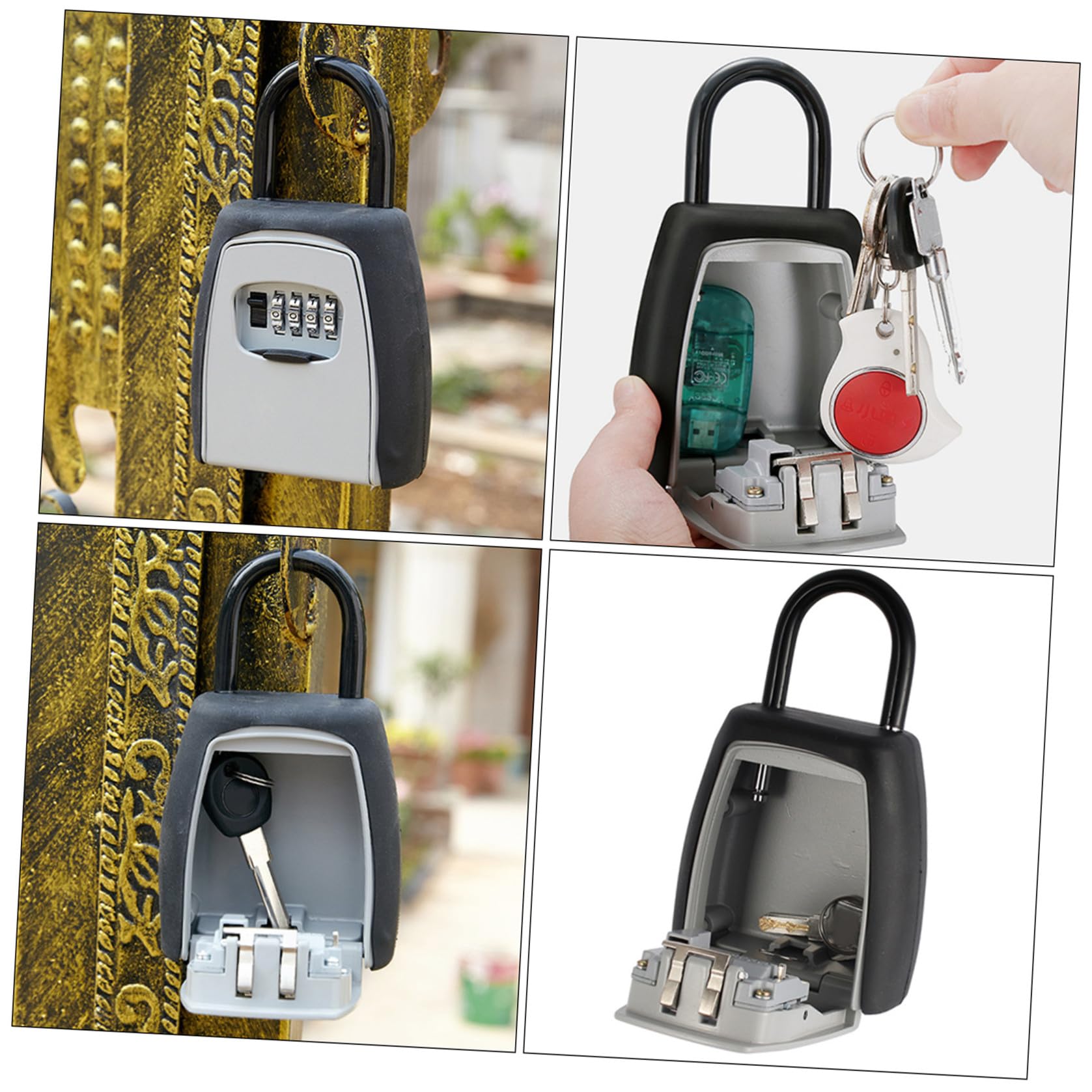 EXCEART Scatola Portachiavi Con Combinazione Ripristinabile Sicurezza Per Chiavi Esterno Facile Installazione Per Garage Appartamenti e Giardini