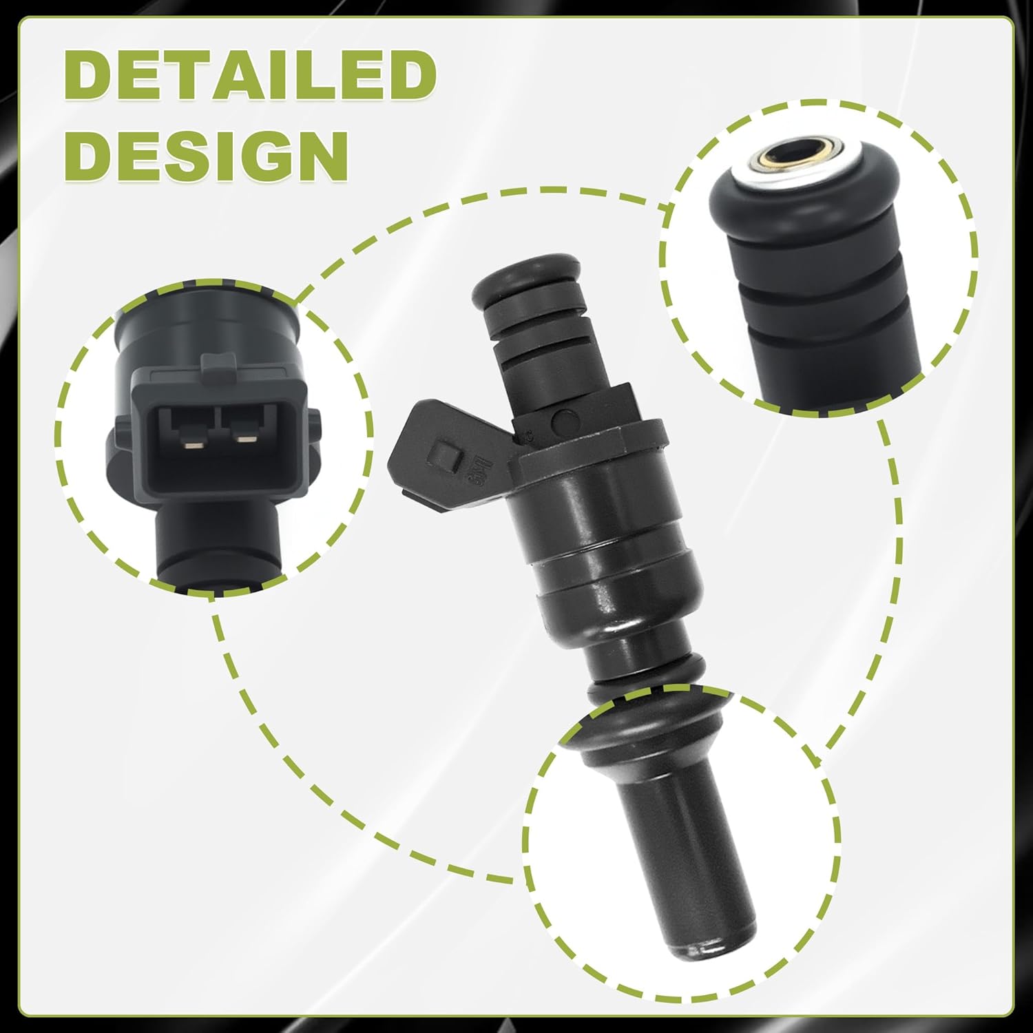 Set Of 6 Fuel Injectors Compatible With 1998-2006 BMW 320i/323Ci/323i/325Ci/325i/325xi/328Ci/328i/525i/528i/X3/Z3/Z4 13537546244 13641427240 FJ491 1427240