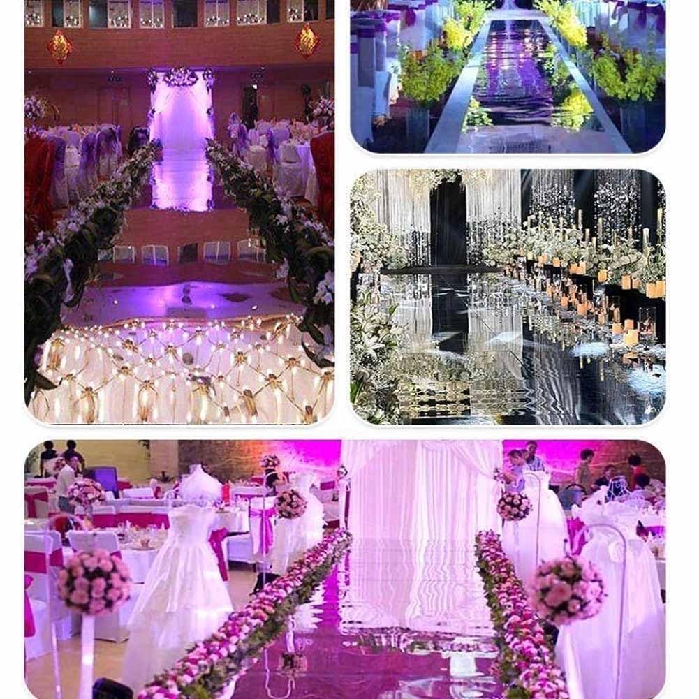 Tappeto riflettente double-face per corridoio – tappeto decorativo argento per matrimoni, compleanni, feste di laurea, 1,2 x 20 m, luminoso ed elegante e versatile