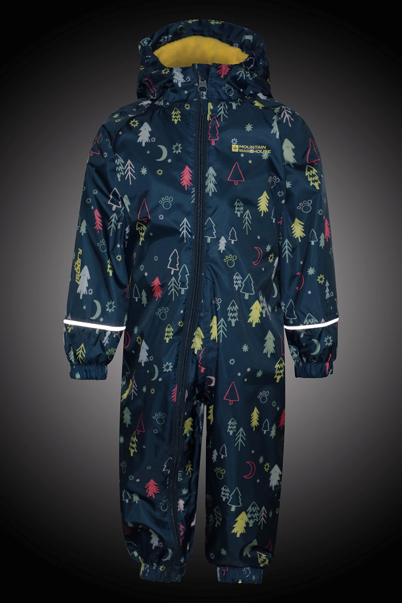 Mountain Warehouse Combinaison de Pluie Spright imprimée - Combinaison d'été Respirante, imperméable, séchage Rapide, Coutures soudées, Doublure Polaire, Fluo