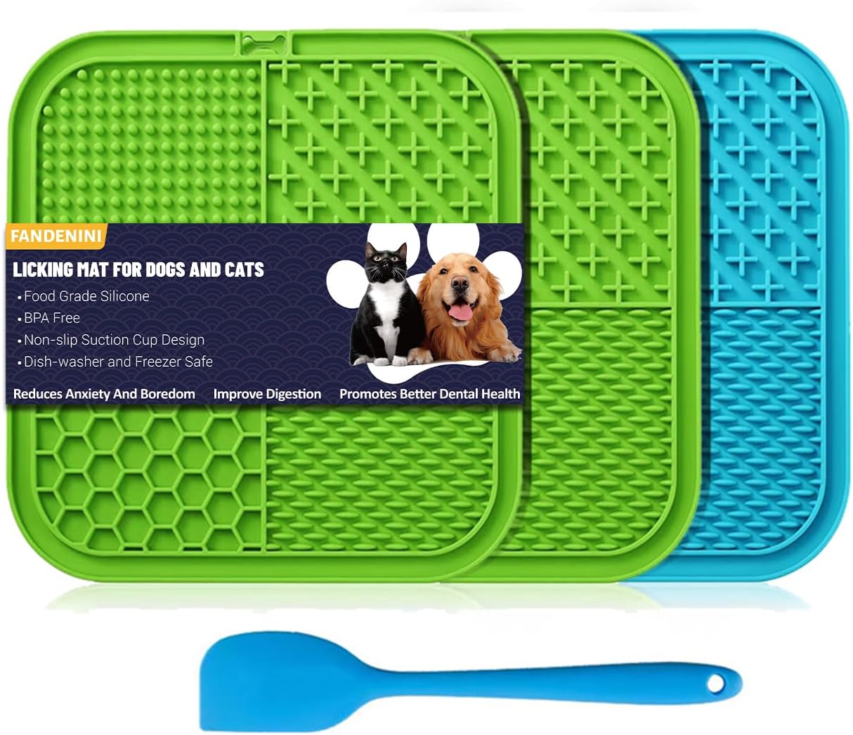 3PCS Lick Mat for Dogs, Licking Mats with Suction Cups
