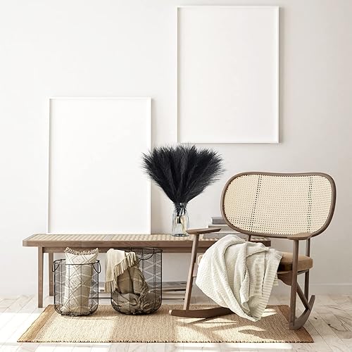 Miniatura 5 de Hierba sintética de las pampas, 6 tallos de hierba artificial de las pampas, hierba pomposa para jarrón pequeño, decoración bohemia del hogar,