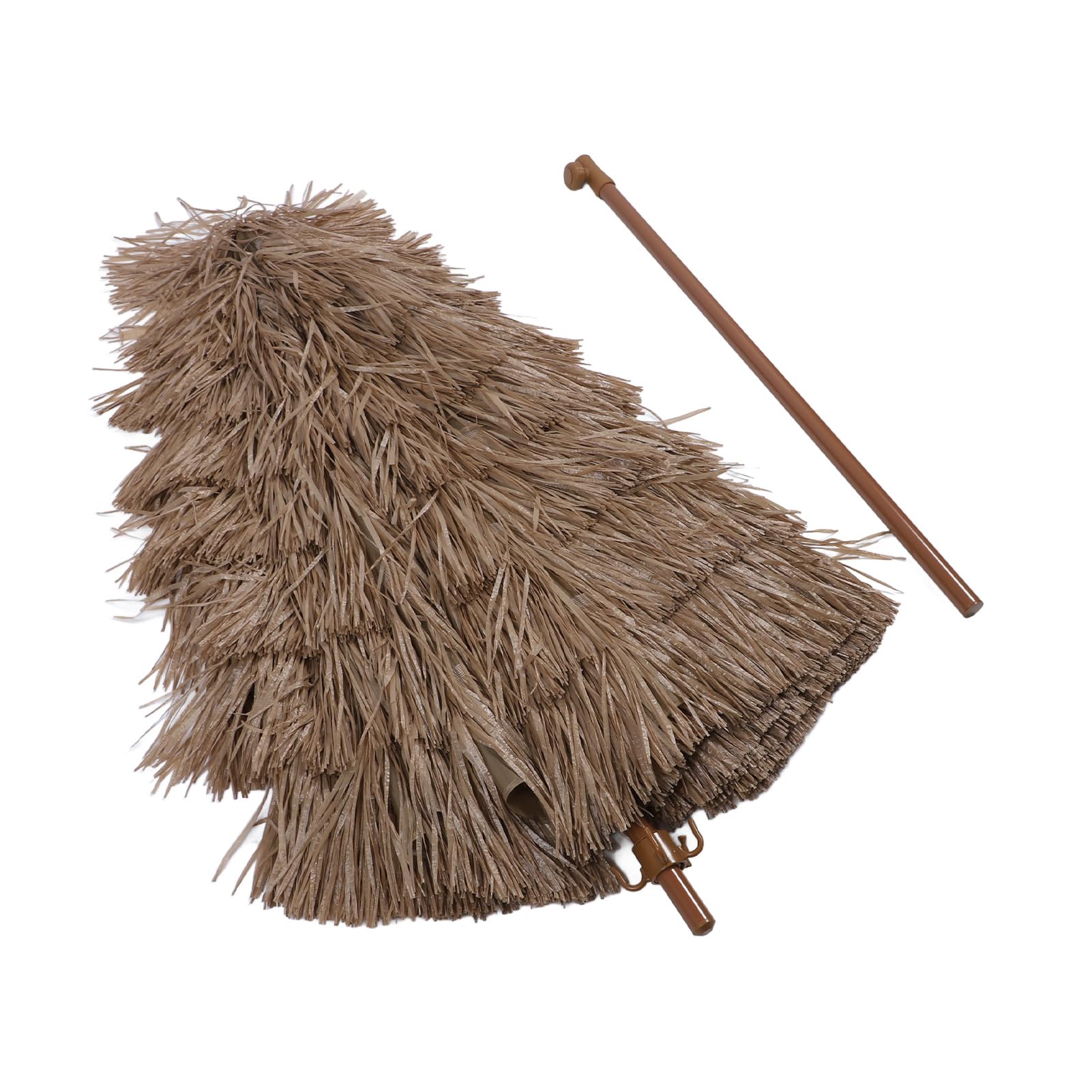 Jiawu Parasol Przeciwsłoneczny ze Strzechy Parasol Plażowy ze Słomy Odpinany Ogrodowy Stali PP, z Poliestru, z regulacją Wysokości, Składany, Przenośny, Symulowany Dachowy Pokryty strzechą