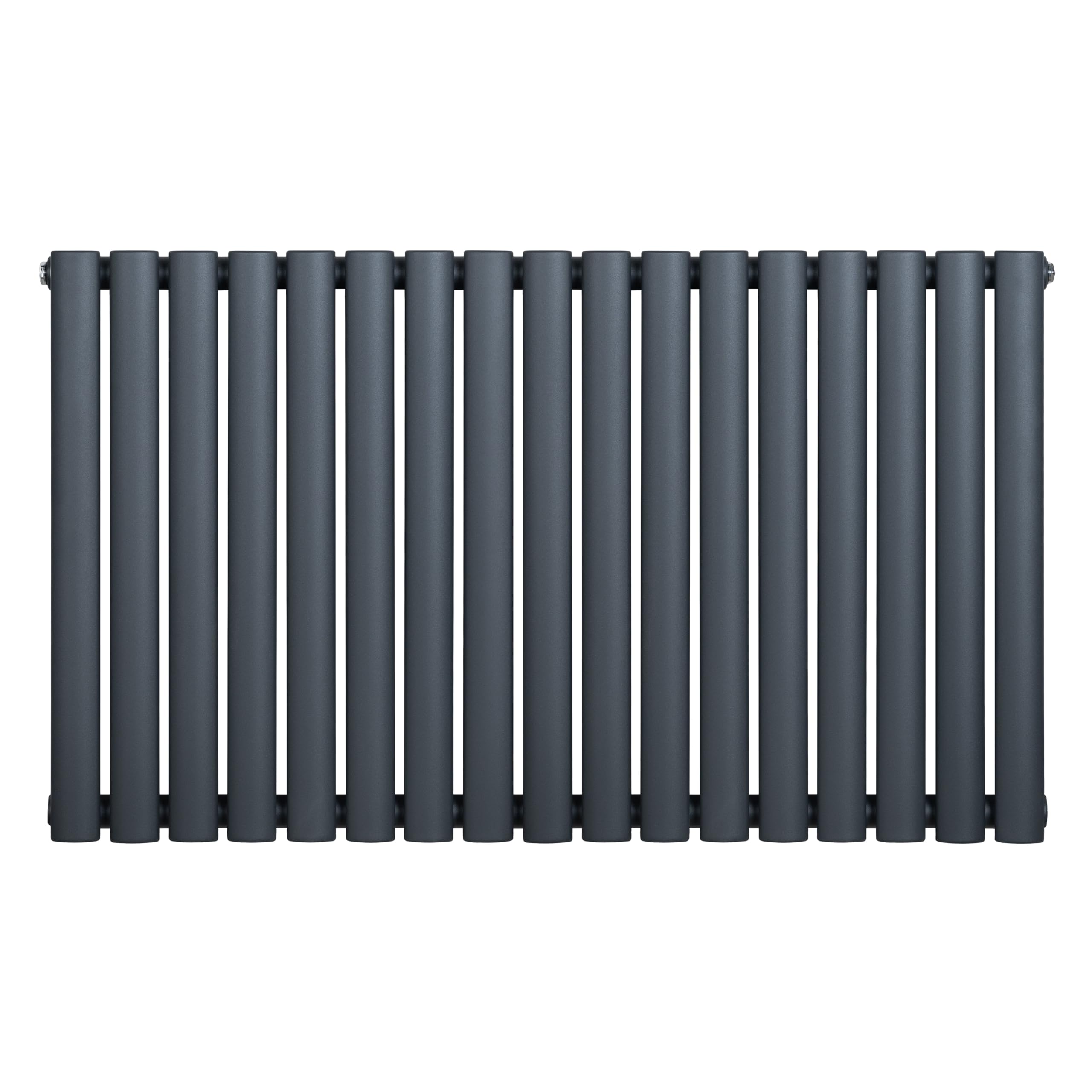 Radiatore Ovale a Colonna Singola 600 x 1020 mm Orizzontale Design Moderno Acciaio al Carbonio Riscaldamento Centrale Antracite con Kit Fissaggio e Spazzola