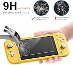 Case for Nintendo Switch Lite Accessories, YUANHOT Portable Travel Bag for Switch Lite Games Protective Case & Tempered Glass Screen Protector & 6 Thumb Grip Caps - Turquoise